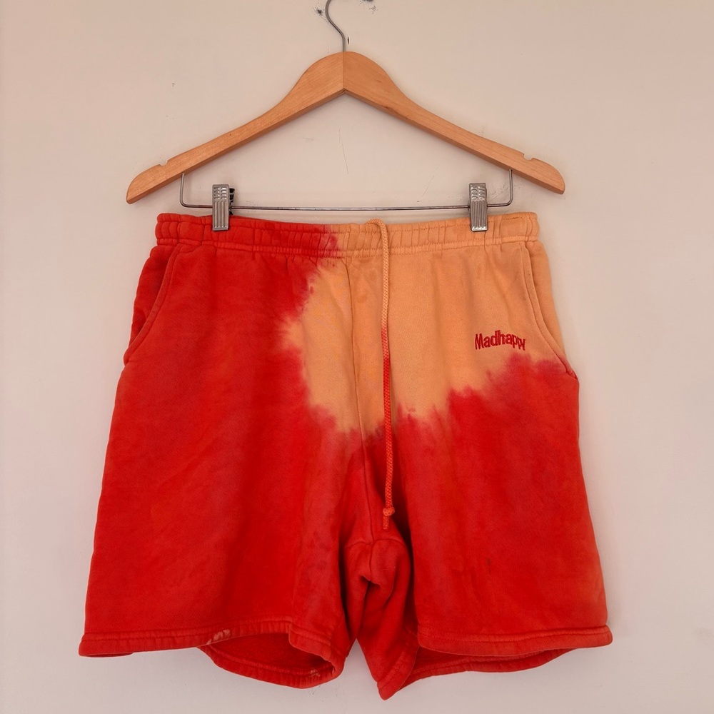 Madhappy Orange Tie Dye Shorts Sweat Drawstring Unisex‎ Style LARGE Hippie